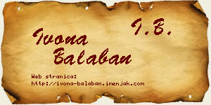 Ivona Balaban vizit kartica